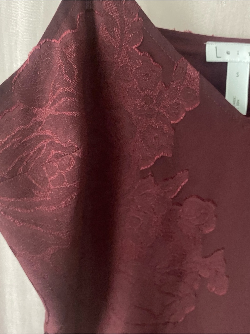 Women's Leith Spaghetti Strap Maxi Slip Dress Deep Burgundy Boho Fairy Grunge Sm - Picture 5 of 9